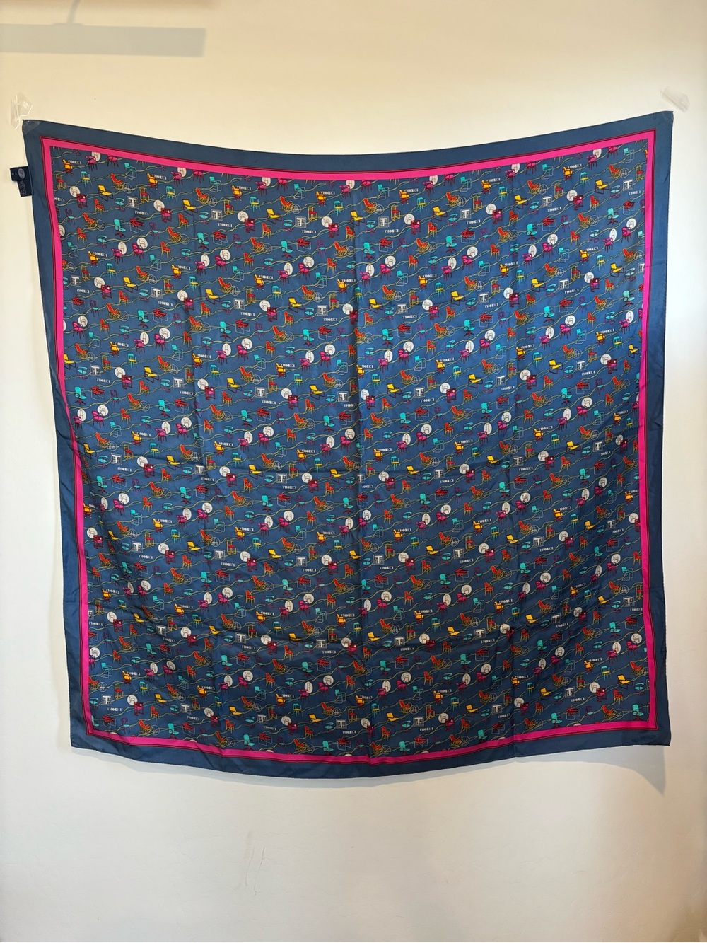 Thonet Chair printed oversized silk scarf